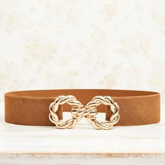 Ladies Stylish Stretch Brown Belt (27.5 Inches) - Picture 1 of 2